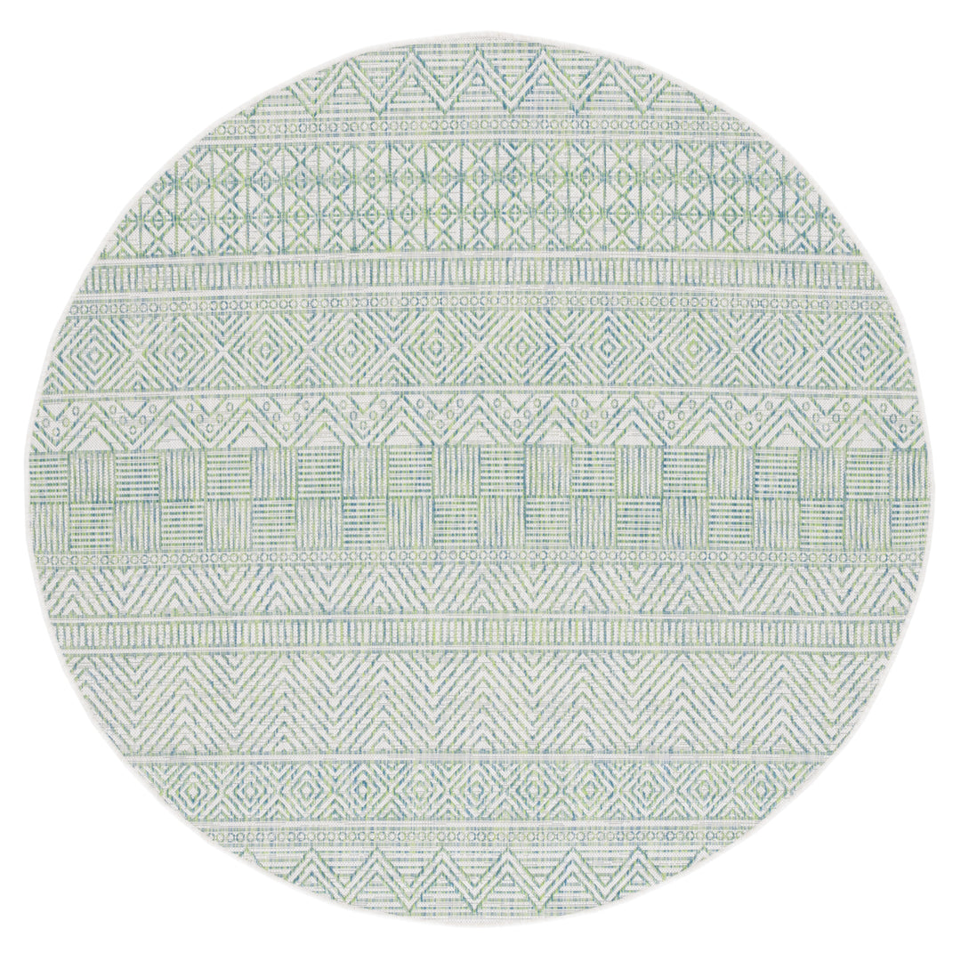 SAFAVIEH Outdoor CY8196-53512 Courtyard Ivory / Turquoise Rug Image 5