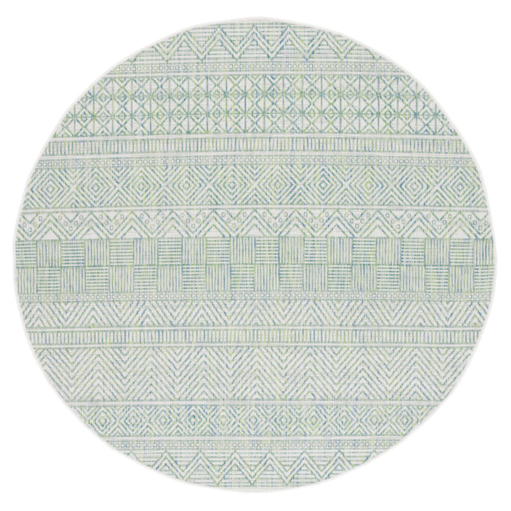 SAFAVIEH Outdoor CY8196-53512 Courtyard Ivory / Turquoise Rug Image 5