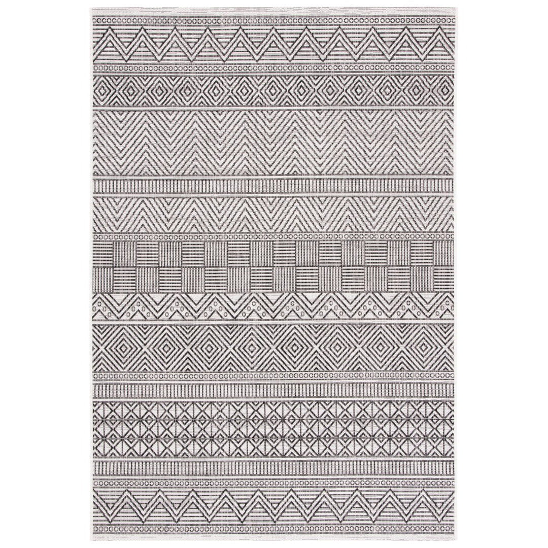 SAFAVIEH Outdoor CY8196-53712 Courtyard Ivory / Black Rug Image 1