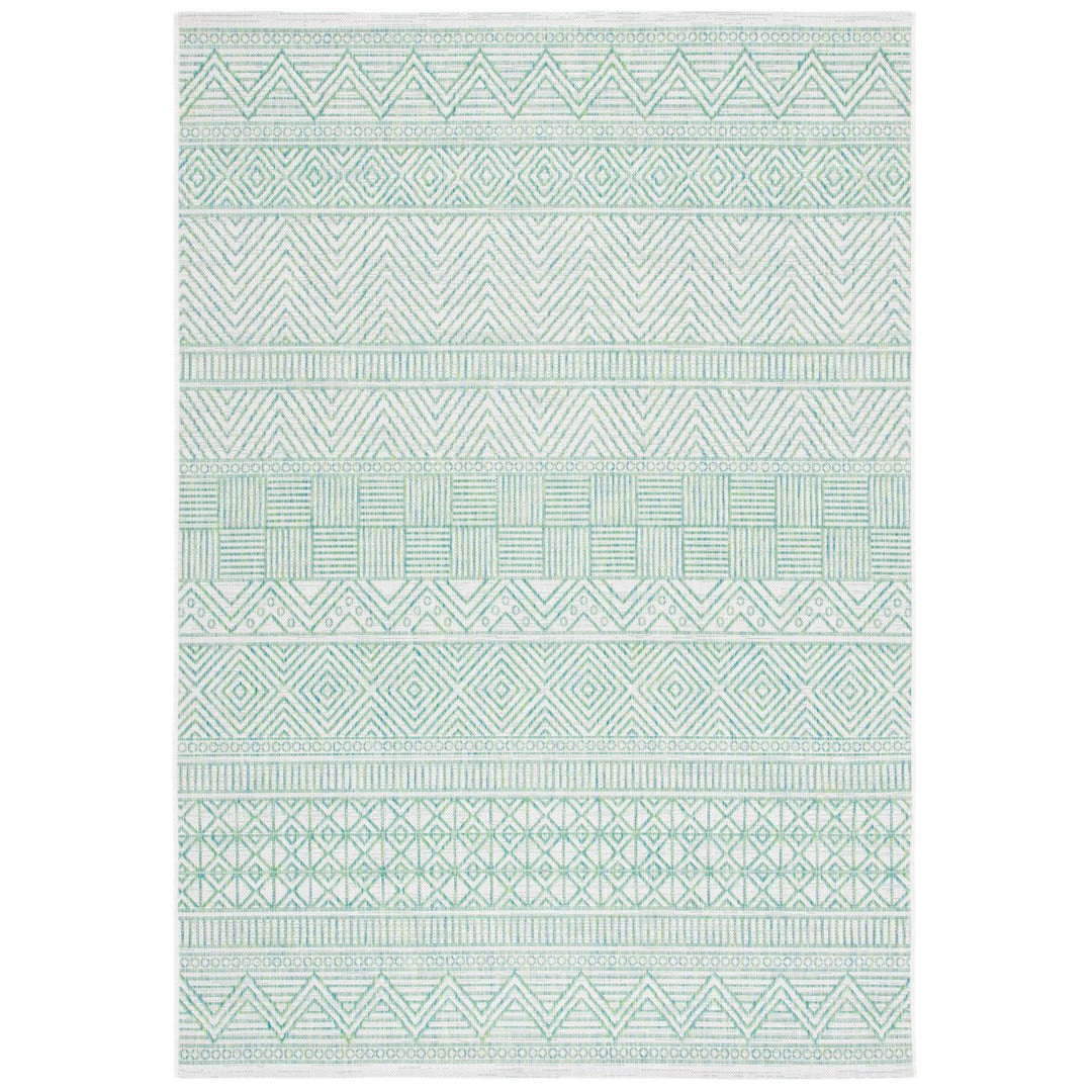 SAFAVIEH Outdoor CY8196-55712 Courtyard Beige / Green Rug Image 1