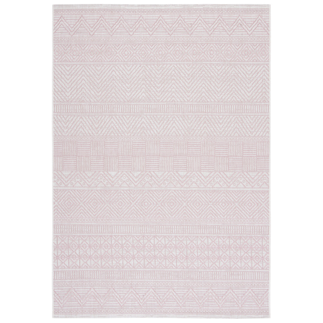 SAFAVIEH Outdoor CY8196-56212 Courtyard Ivory / Pink Rug Image 3