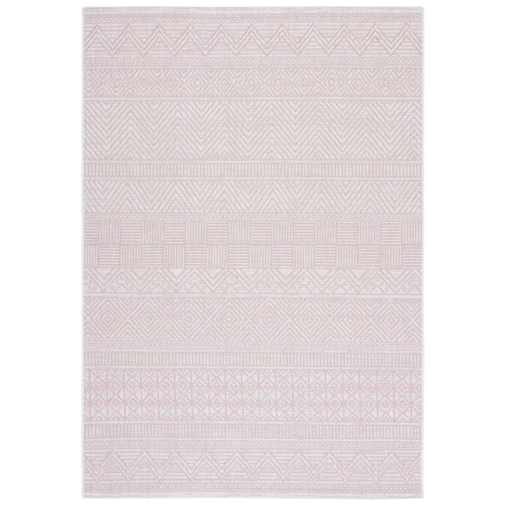 SAFAVIEH Outdoor CY8196-56212 Courtyard Ivory / Pink Rug Image 3
