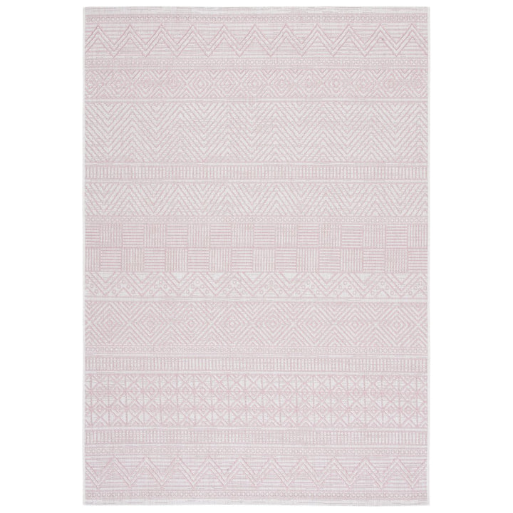 SAFAVIEH Outdoor CY8196-56212 Courtyard Ivory / Pink Rug Image 1