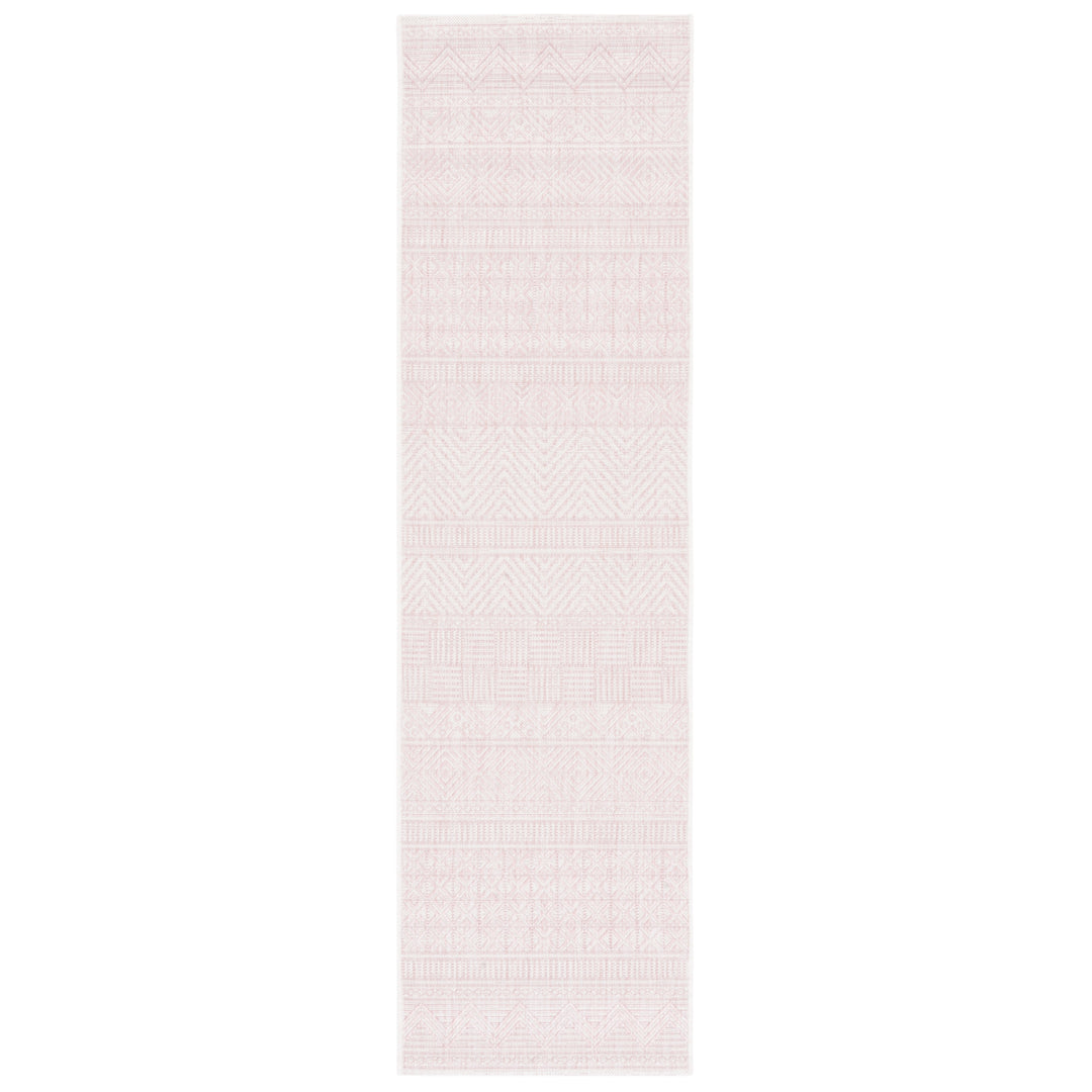 SAFAVIEH Outdoor CY8196-56212 Courtyard Ivory / Pink Rug Image 4