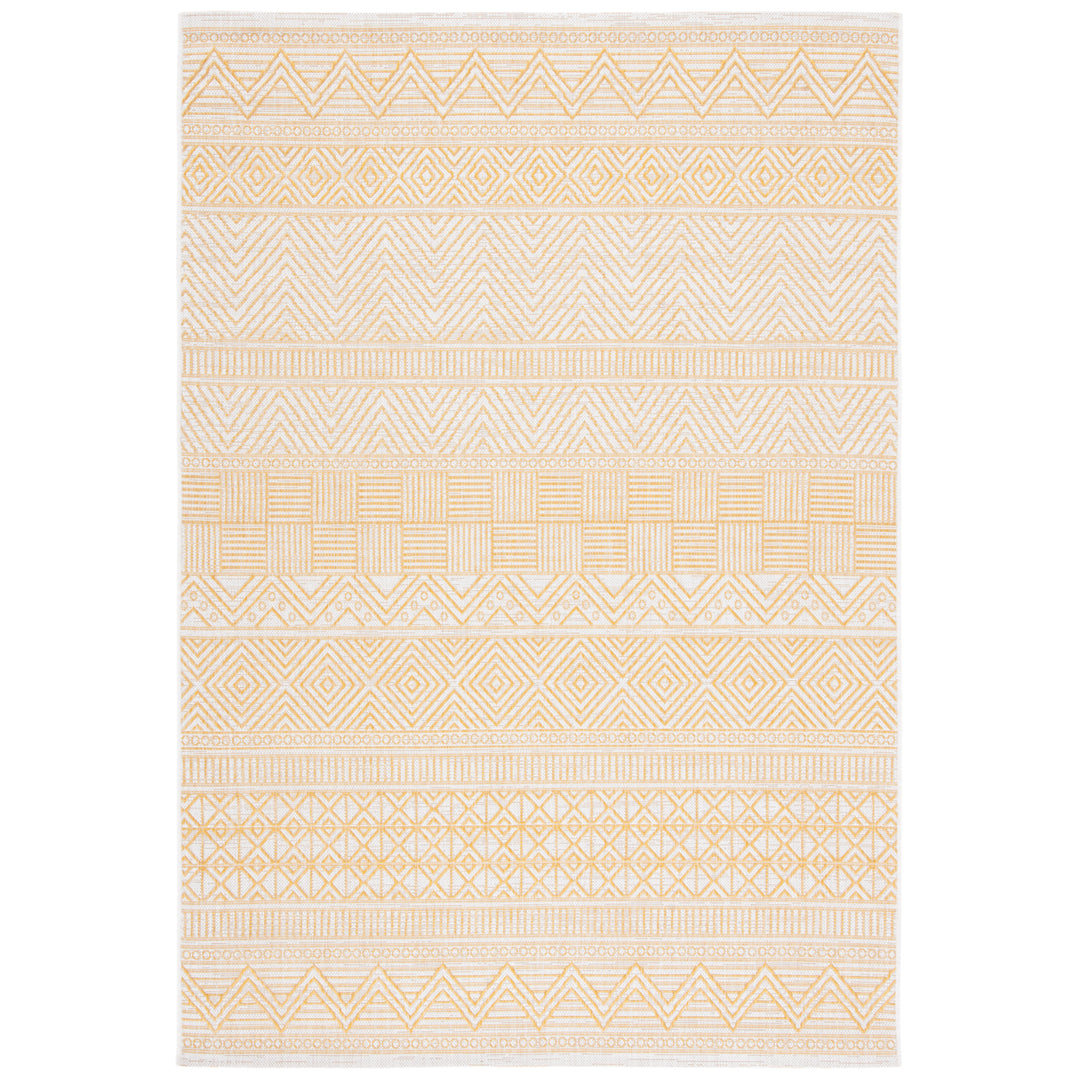 SAFAVIEH Outdoor CY8196-56012 Courtyard Beige / Gold Rug Image 4