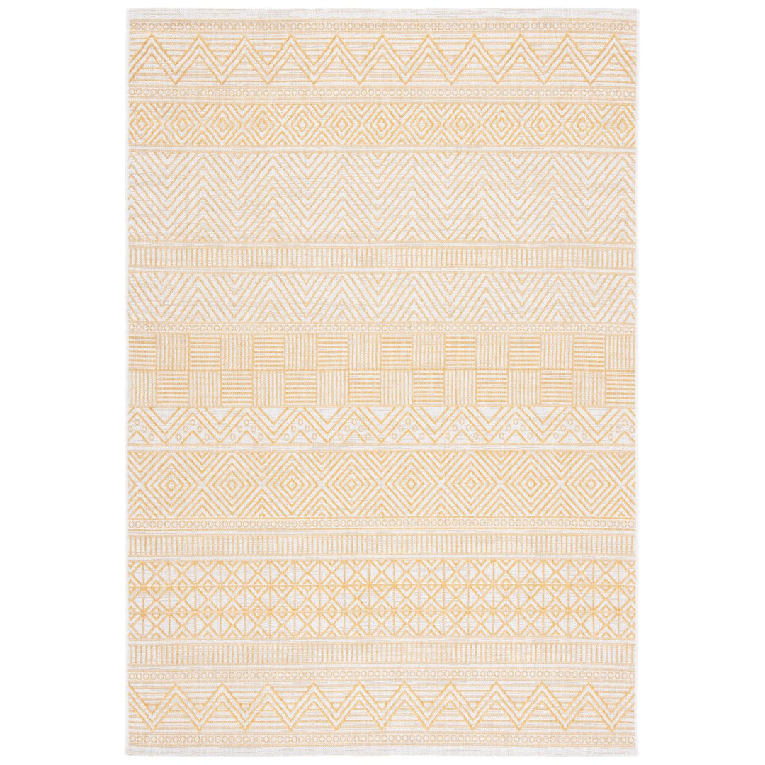 SAFAVIEH Outdoor CY8196-56012 Courtyard Beige / Gold Rug Image 1