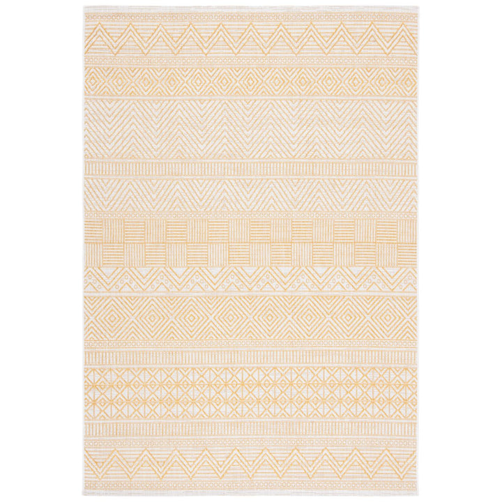 SAFAVIEH Outdoor CY8196-56012 Courtyard Beige / Gold Rug Image 1