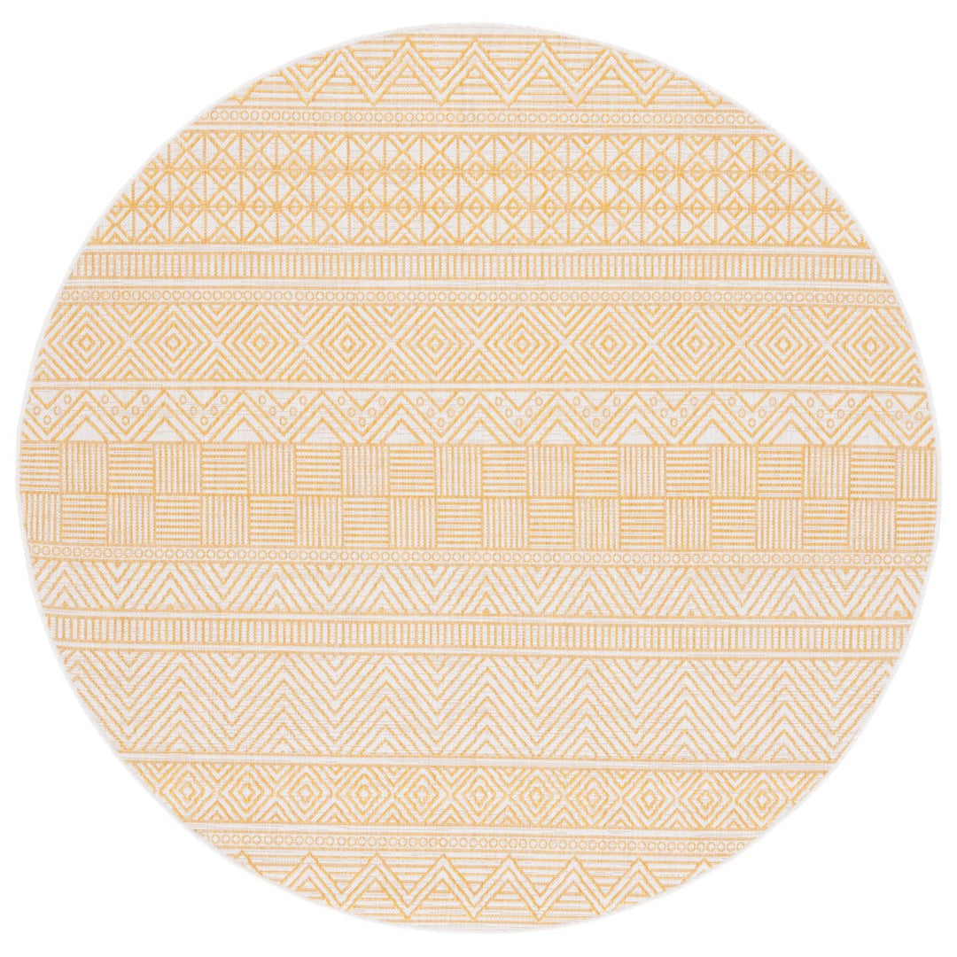 SAFAVIEH Outdoor CY8196-56012 Courtyard Beige / Gold Rug Image 1