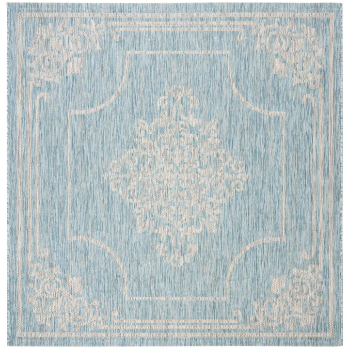 SAFAVIEH Outdoor CY8212-37121 Courtyard Aqua / Grey Rug Image 7