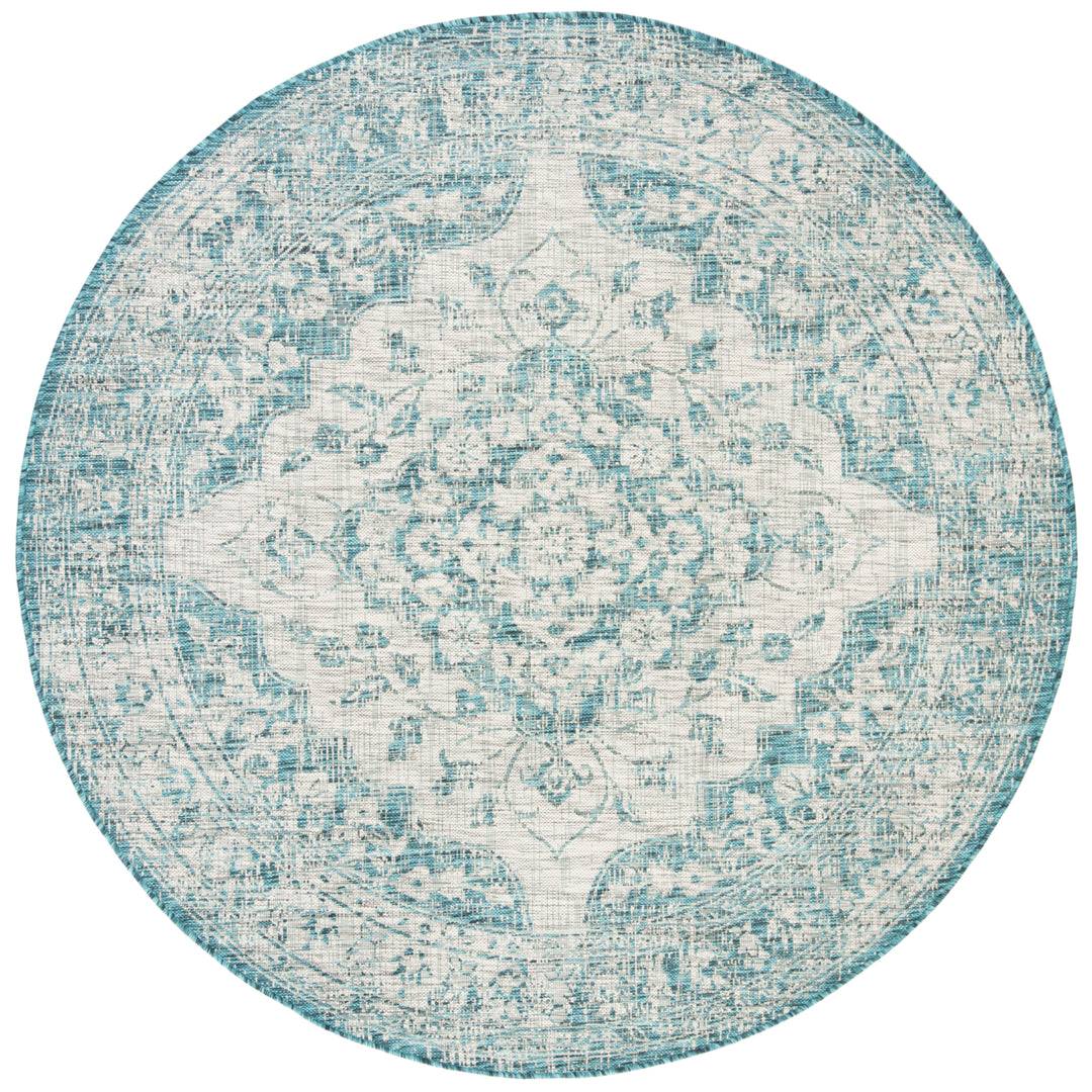 SAFAVIEH Outdoor CY8231-37212 Courtyard Grey / Blue Rug Image 5