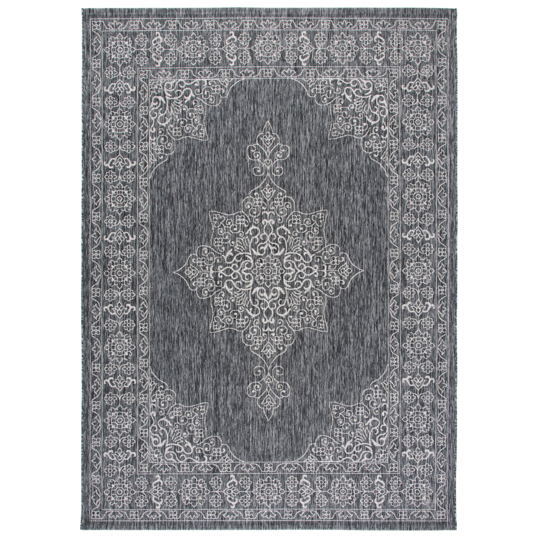 SAFAVIEH Outdoor CY8232-36621 Courtyard Black / Ivory Rug Image 4