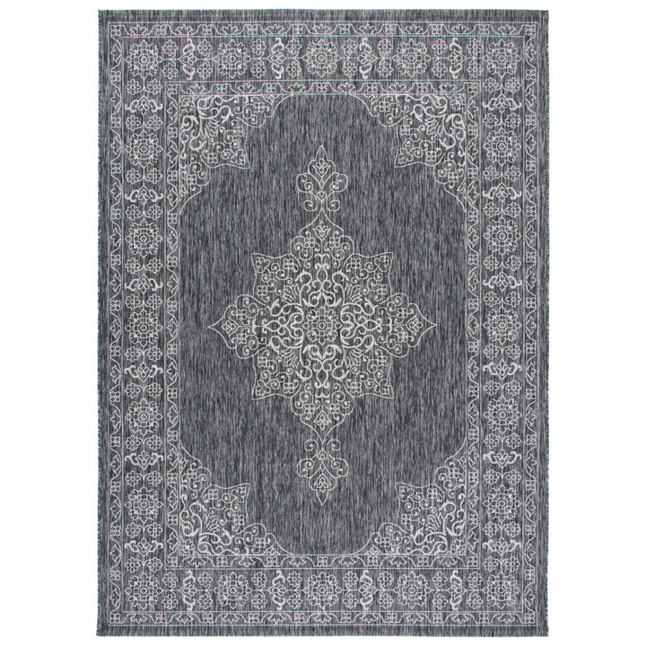 SAFAVIEH Outdoor CY8232-36621 Courtyard Black / Ivory Rug Image 1