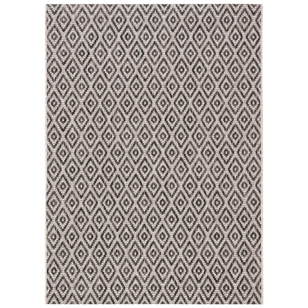 SAFAVIEH Outdoor CY8218-36612 Courtyard Beige / Black Rug Image 1