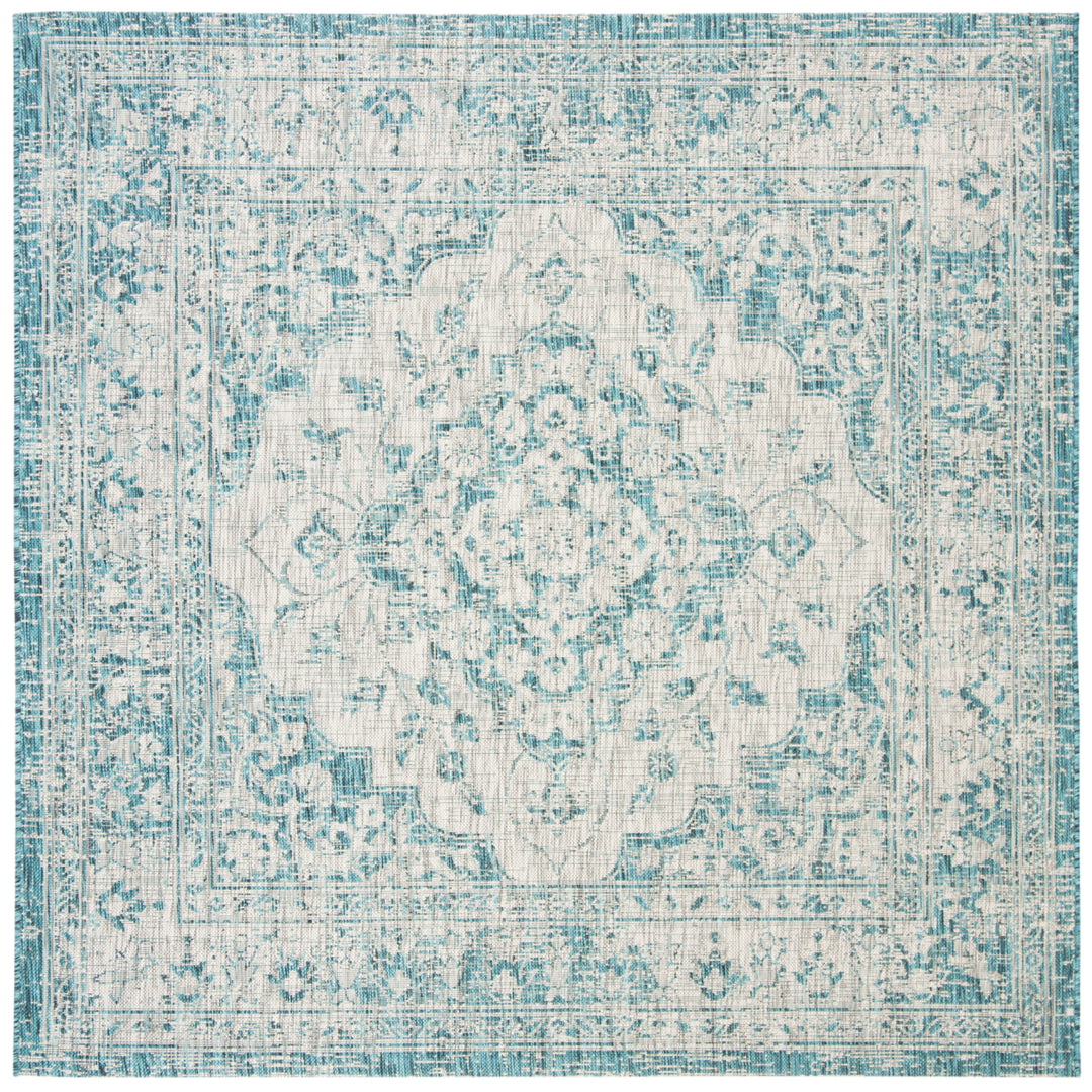 SAFAVIEH Outdoor CY8231-37212 Courtyard Grey / Blue Rug Image 7