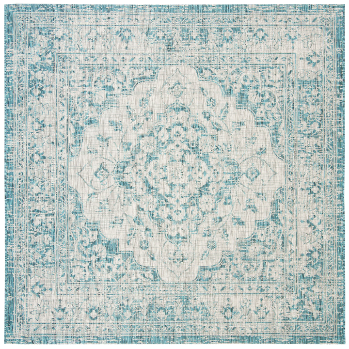 SAFAVIEH Outdoor CY8231-37212 Courtyard Grey / Blue Rug Image 7