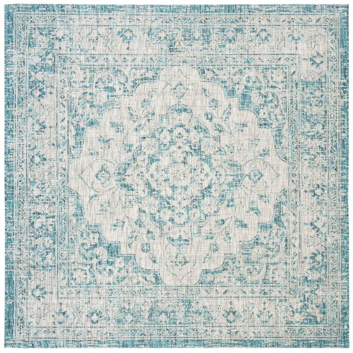 SAFAVIEH Outdoor CY8231-37212 Courtyard Grey / Blue Rug Image 1