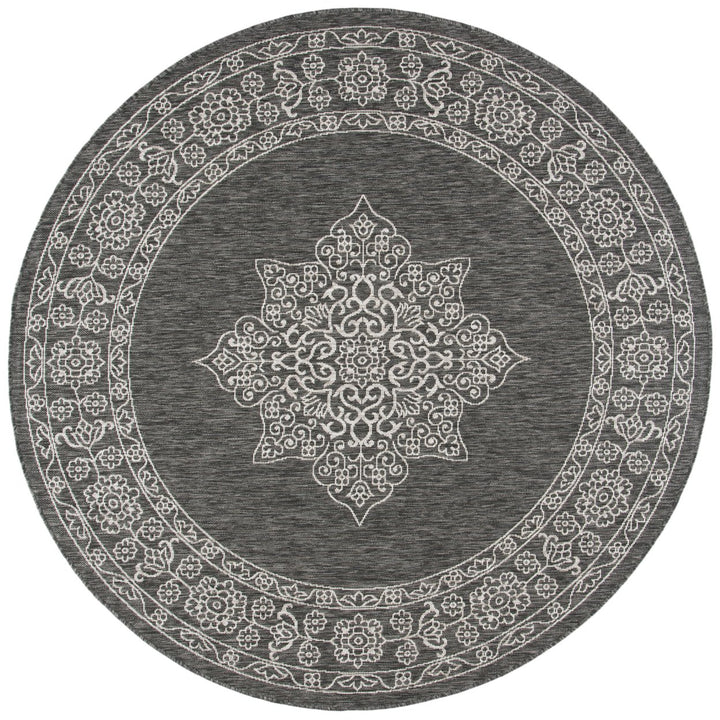 SAFAVIEH Outdoor CY8232-36621 Courtyard Black / Ivory Rug Image 1