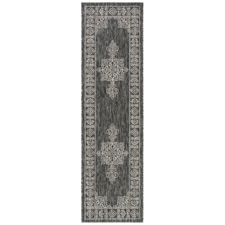 SAFAVIEH Outdoor CY8232-36621 Courtyard Black / Ivory Rug Image 6