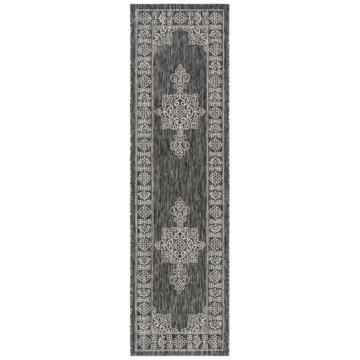 SAFAVIEH Outdoor CY8232-36621 Courtyard Black / Ivory Rug Image 1