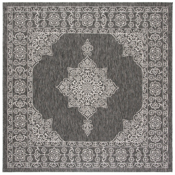 SAFAVIEH Outdoor CY8232-36621 Courtyard Black / Ivory Rug Image 7