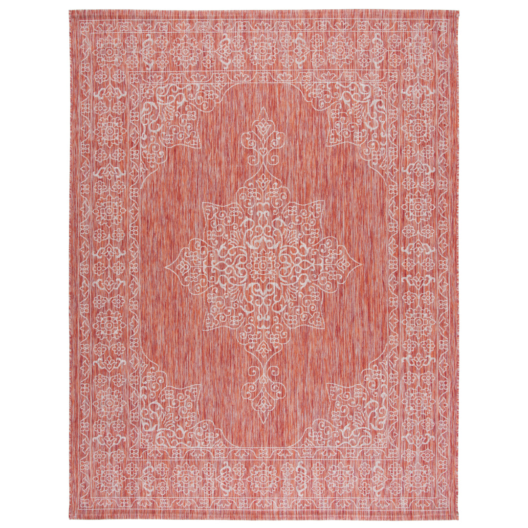 SAFAVIEH Outdoor CY8232-36521 Courtyard Rust / Ivory Rug Image 4