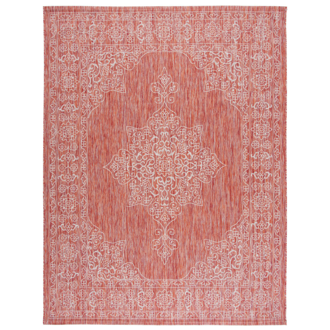 SAFAVIEH Outdoor CY8232-36521 Courtyard Rust / Ivory Rug Image 1