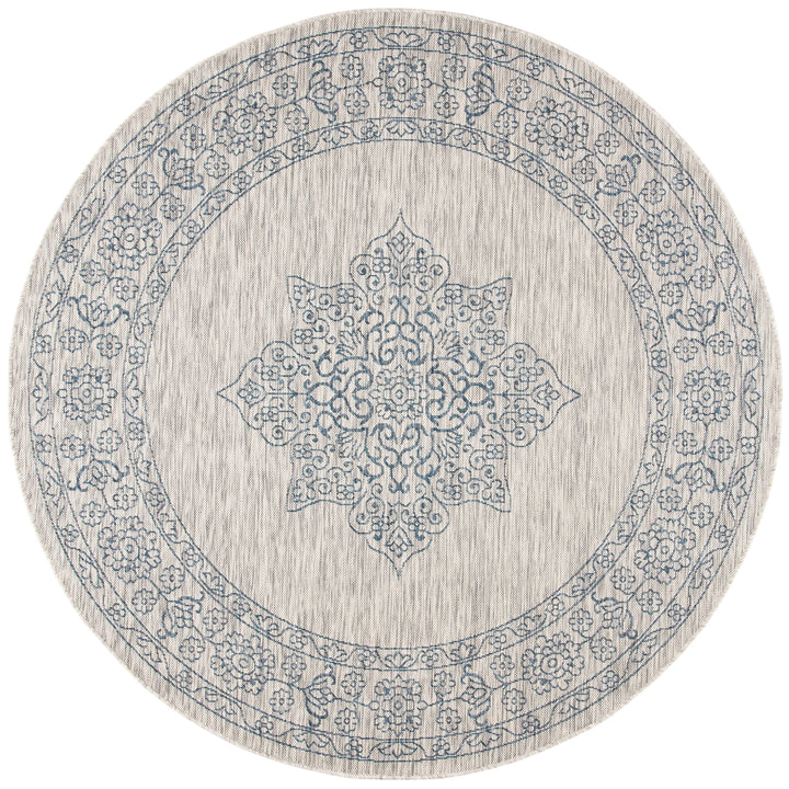 SAFAVIEH Outdoor CY8232-36812 Courtyard Grey / Navy Rug Image 4