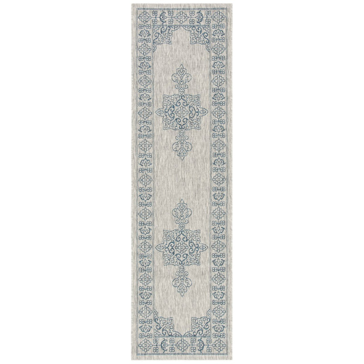 SAFAVIEH Outdoor CY8232-36812 Courtyard Grey / Navy Rug Image 1