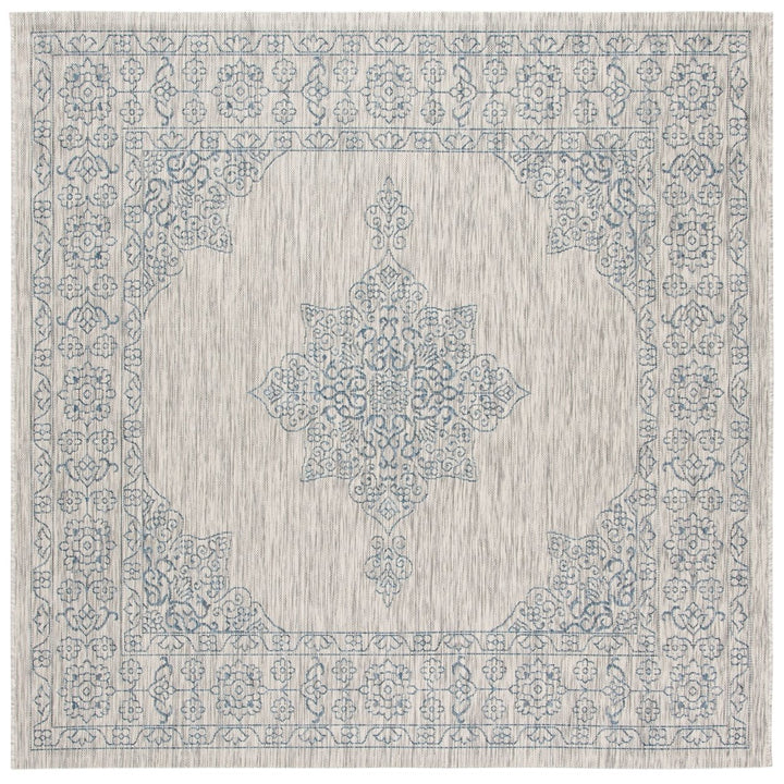 SAFAVIEH Outdoor CY8232-36812 Courtyard Grey / Navy Rug Image 6