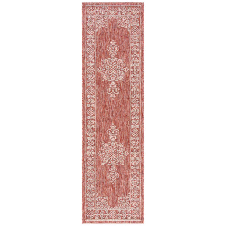 SAFAVIEH Outdoor CY8232-36521 Courtyard Rust / Ivory Rug Image 1