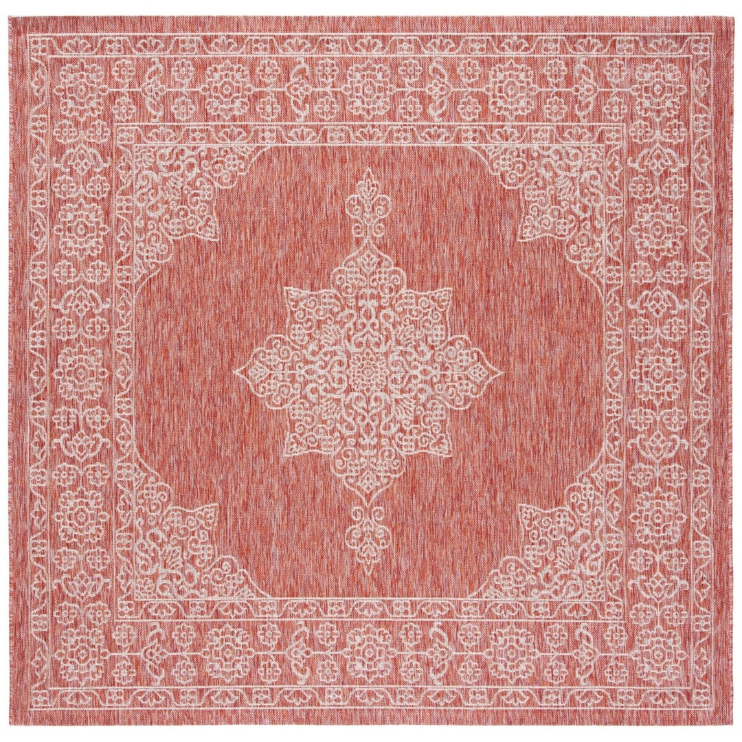 SAFAVIEH Outdoor CY8232-36521 Courtyard Rust / Ivory Rug Image 1