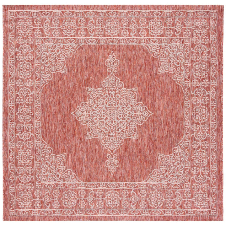 SAFAVIEH Outdoor CY8232-36521 Courtyard Rust / Ivory Rug Image 1