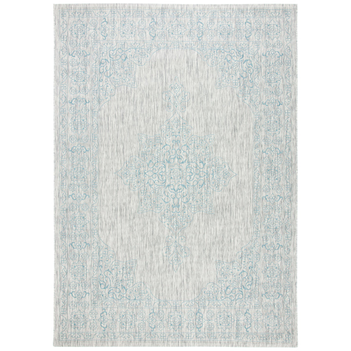 SAFAVIEH Outdoor CY8232-37112 Courtyard Grey / Aqua Rug Image 4