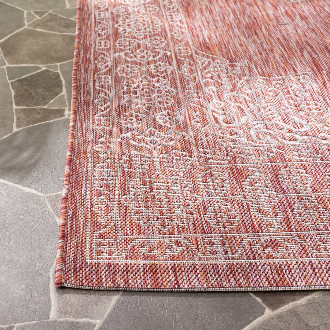 SAFAVIEH Outdoor CY8232-36521 Courtyard Rust / Ivory Rug Image 8