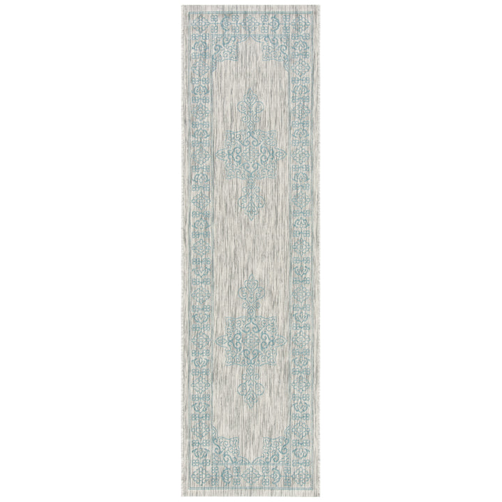 SAFAVIEH Outdoor CY8232-37112 Courtyard Grey / Aqua Rug Image 6