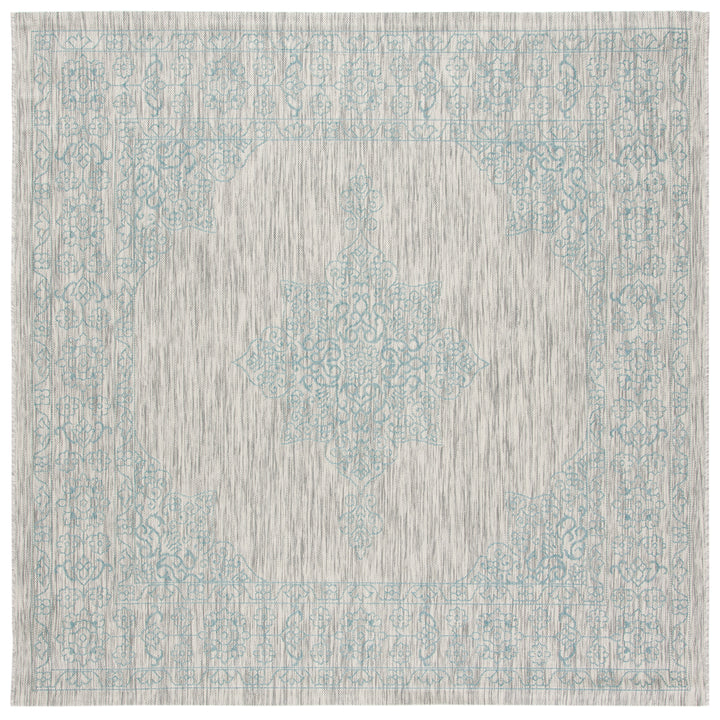 SAFAVIEH Outdoor CY8232-37112 Courtyard Grey / Aqua Rug Image 7