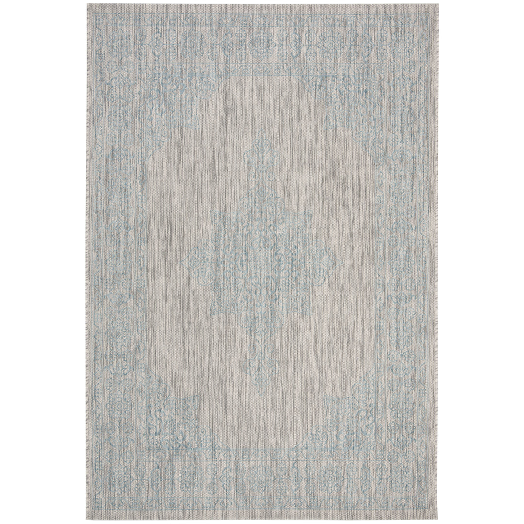 SAFAVIEH Outdoor CY8232-37112 Courtyard Grey / Aqua Rug Image 10