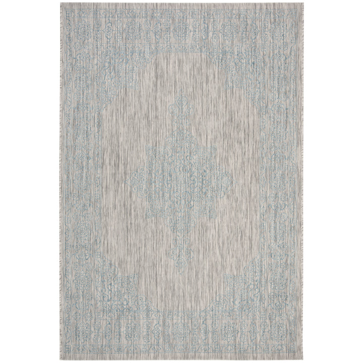 SAFAVIEH Outdoor CY8232-37112 Courtyard Grey / Aqua Rug Image 10