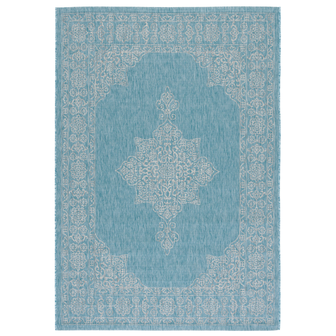 SAFAVIEH Outdoor CY8232-37121 Courtyard Aqua / Grey Rug Image 10