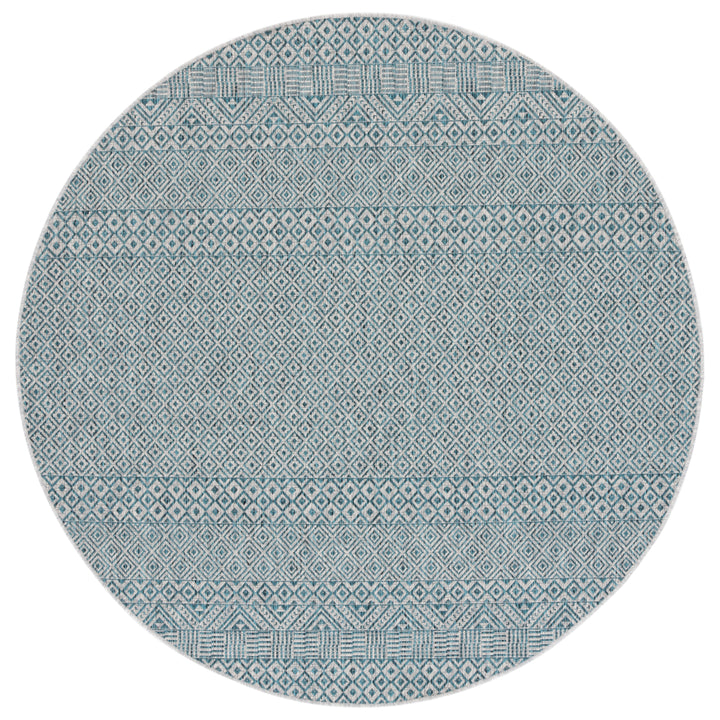 SAFAVIEH Outdoor CY8235-37212 Courtyard Grey / Aqua Rug Image 4