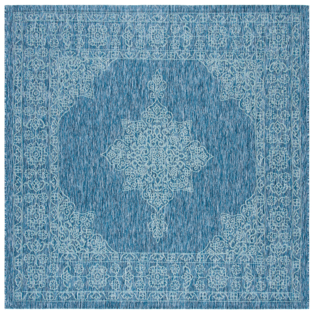 SAFAVIEH Outdoor CY8232-39421 Courtyard Navy / Ivory Rug Image 6