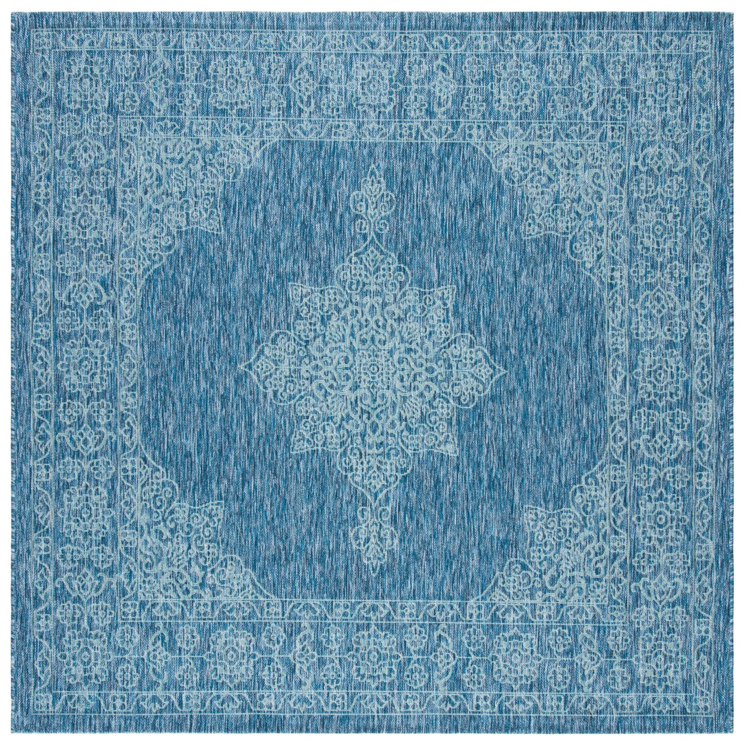 SAFAVIEH Outdoor CY8232-39421 Courtyard Navy / Ivory Rug Image 1