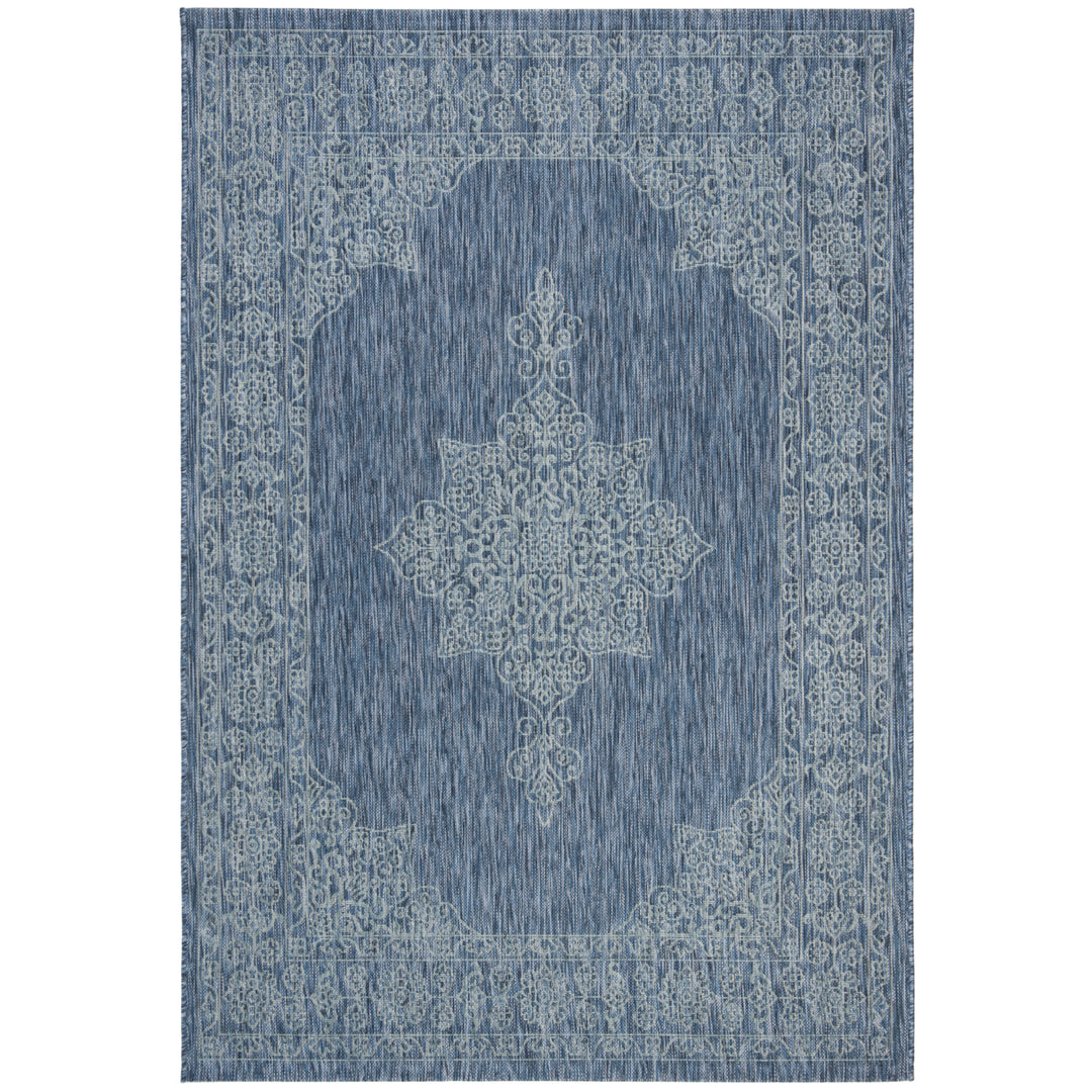 SAFAVIEH Outdoor CY8232-39421 Courtyard Navy / Ivory Rug Image 9