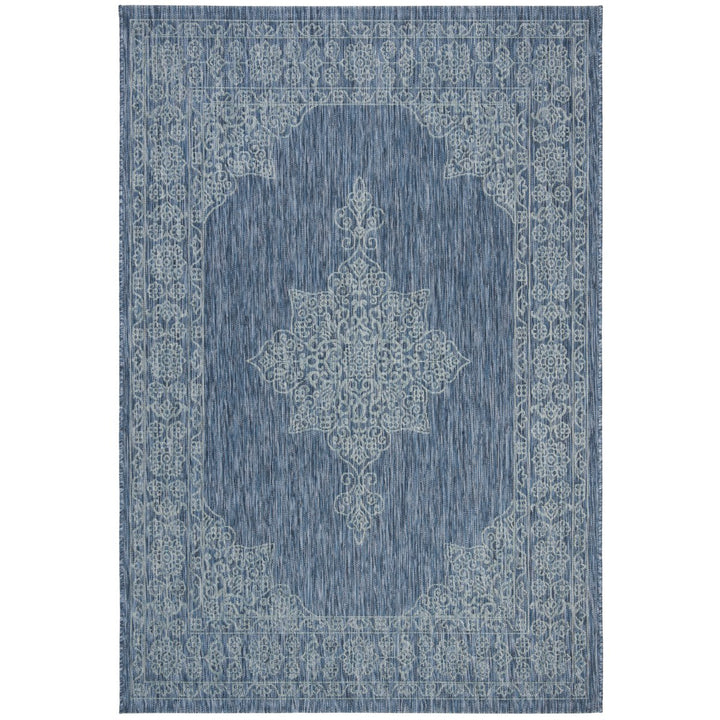 SAFAVIEH Outdoor CY8232-39421 Courtyard Navy / Ivory Rug Image 1