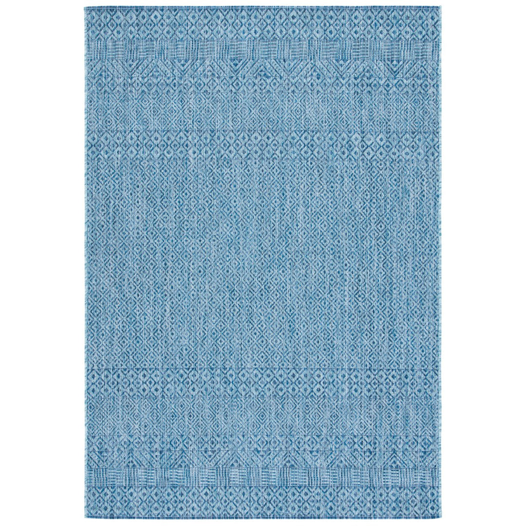 SAFAVIEH Outdoor CY8235-39412 Courtyard Aqua / Navy Rug Image 1