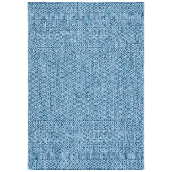 SAFAVIEH Outdoor CY8235-39412 Courtyard Aqua / Navy Rug Image 1