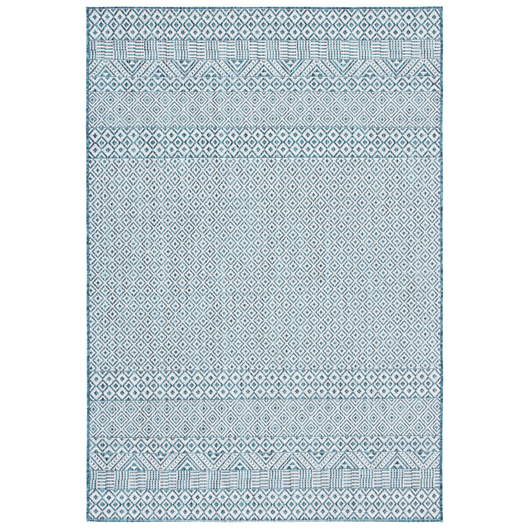 SAFAVIEH Outdoor CY8235-53512 Courtyard Ivory / Aqua Rug Image 4