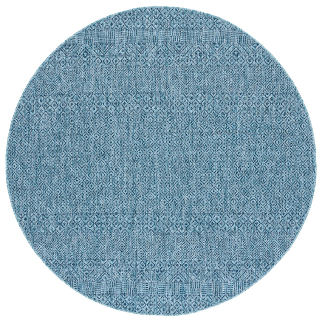 SAFAVIEH Outdoor CY8235-39412 Courtyard Aqua / Navy Rug Image 5