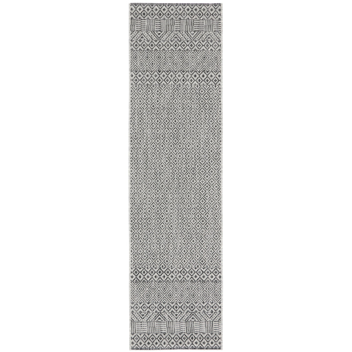 SAFAVIEH Outdoor CY8235-37612 Courtyard Grey / Black Rug Image 6