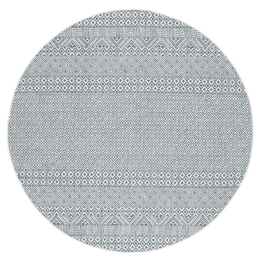 SAFAVIEH Outdoor CY8235-53512 Courtyard Ivory / Aqua Rug Image 5